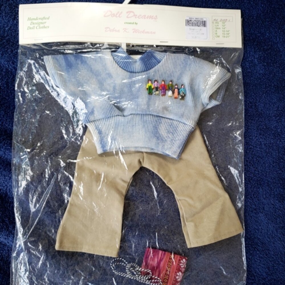 NEW American Girl Handcrafted Victory Shirt, Pants, & Mini Bag set AG 3188-1